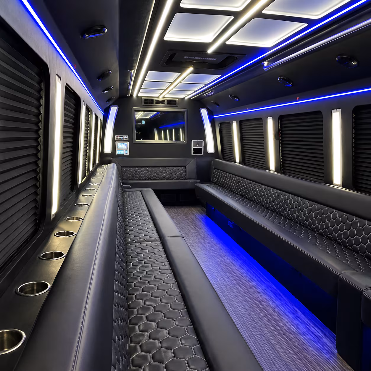 roswell party bus rental interior
